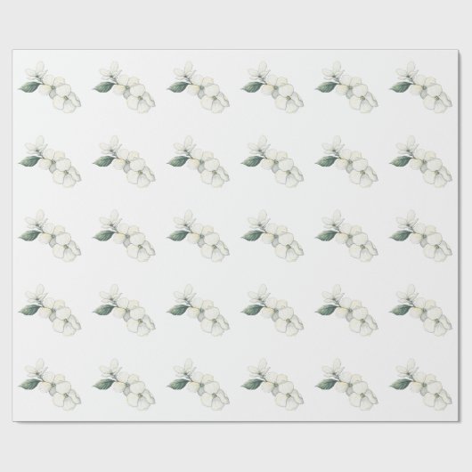 水彩画のミズキの開花のギフトの包装紙 ラッピングペーパー (フラット)