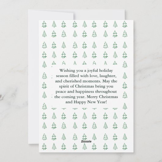 水彩画のミニクリスマスツリーカード（写真なし） シーズンカード (裏面)