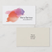水彩画のメイクアーティスト 名刺 (正面/裏面)