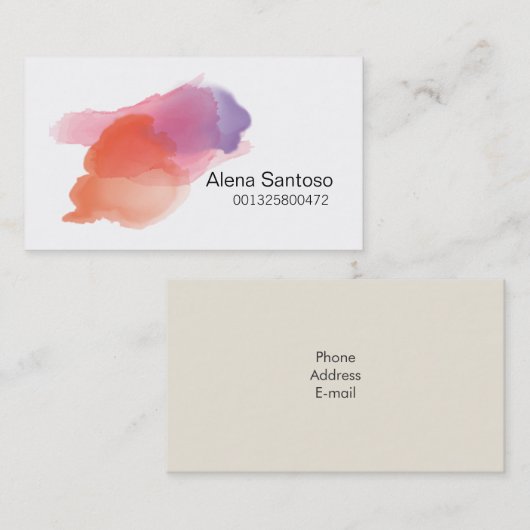 水彩画のメイクアーティスト 名刺 (正面/裏面)