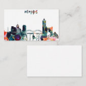 水彩画のメンフィスのスカイライン 名刺 (正面/裏面)