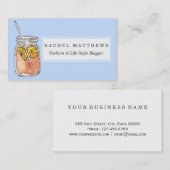 水彩画のメーソンジャーの夏の日曜日のアイスティー 名刺 (正面/裏面)