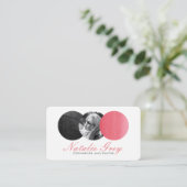 水彩画のモダンな写真の円 名刺 (スタンド正面)