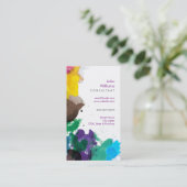 水彩画のモダンな自然のペンキブラシストローク 名刺 (スタンド正面)