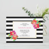 水彩画のモノクロの結婚式のエンゲージメントパーティー 招待状 (スタンド正面)