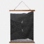 水彩画のモノクロ写真 吊り下げ型タペストリー (正面3)