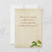 水彩画のモモのカーネーションのコーナー サンキューカード (裏面)