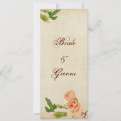 水彩画のモモのカーネーションのコーナー 招待状 (正面)