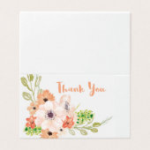 水彩画のモモのシャクヤクのサンキューカード (外部フラット)