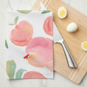 水彩画のモモ キッチンタオル (四つ折り)