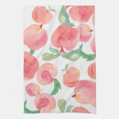 水彩画のモモ キッチンタオル (縦)