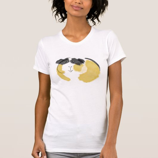水彩画のモルモット Tシャツ (正面)