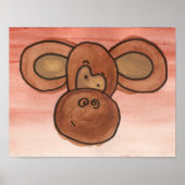 水彩画のモンキーポスター ポスター (正面)