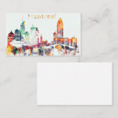 水彩画のモントリオールのスカイライン 名刺 (正面/裏面)