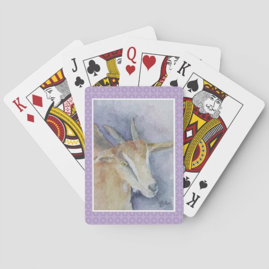 水彩画のヤギ トランプ (裏面)