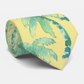 水彩画のヤシの木のパステル調の黄色い夏 ネクタイ (ロール)