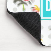 水彩画のヤシの木|のモノグラム マウスパッド (コーナー)