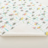 水彩画のヤシの木 シェルパブランケット (3/4)