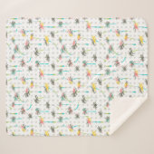 水彩画のヤシの木 シェルパブランケット (正面(横))