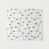 水彩画のヤシの木 タペストリー (正面(横))