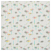 水彩画のヤシの木 ファブリック (見本)