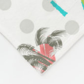 水彩画のヤシの木 フリースブランケット (角)