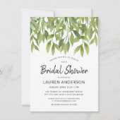 水彩画のヤナギの植物のブライダルシャワーの招待 招待状 (正面)