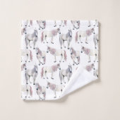 水彩画のユニコーンのおとぎ話パターン バスタオルセット (ウォッシュタオル)