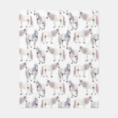 水彩画のユニコーンのおとぎ話パターン フリースブランケット (正面)