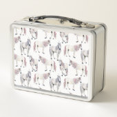 水彩画のユニコーンのおとぎ話パターン メタルランチボックス (裏面)