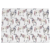 水彩画のユニコーンのおとぎ話パターン ラージペーパーバッグ (正面)