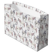 水彩画のユニコーンのおとぎ話パターン ラージペーパーバッグ (裏面アングル)