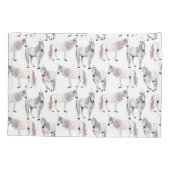 水彩画のユニコーンのおとぎ話パターン 枕カバー (裏面-左)