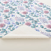 水彩画のユニコーンの水晶及びバラパターン シェルパブランケット (3/4)