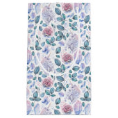 水彩画のユニコーンの水晶及びバラパターン スモールペーパーバッグ (正面)