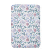 水彩画のユニコーンの水晶及びバラパターン バスマット (正面縦)