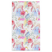 水彩画のユニコーン及びペガソスパターン スモールペーパーバッグ (裏面)