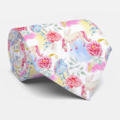 水彩画のユニコーン及びペガソスパターン ネクタイ (ロール)