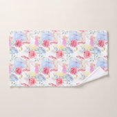 水彩画のユニコーン及びペガソスパターン バスタオルセット (ハンドタオル)