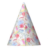 水彩画のユニコーン及びペガソスパターン パーティーハット (裏面)