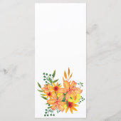 水彩画のユリ エレガントな花のミニマルメニュー メニュー (裏面)