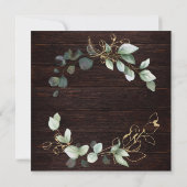 水彩画のユーカリとゴールドフレーム スウィート16 招待状 (裏面)