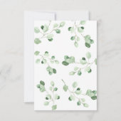 水彩画のユーカリのウェディング 招待状 (裏面)