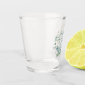 水彩画のユーカリのバチェロレッテの緑 ショットグラス (左)