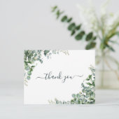 水彩画のユーカリのベイビーシャワーのお礼 ポストカード (スタンド正面)