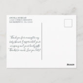 水彩画のユーカリのベイビーシャワーのお礼 ポストカード (裏面)