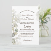 水彩画のユーカリの結婚式招待状 案内状 (スタンド正面)