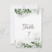 水彩画のユーカリの葉の装飾 テーブル 招待状 (裏面)