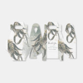 水彩画のユーカリの葉 グリーン ブライダルシャワー フェイバーボックス (折り畳みなし)