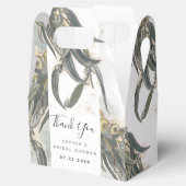 水彩画のユーカリの葉 グリーン ブライダルシャワー フェイバーボックス (オープン)